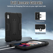 For Lenovo Tab M9 / TB-310FU Contrast Color Silicone Hybrid PC Tablet Case with Holder(Black)