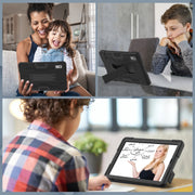 For Lenovo Tab M9 / TB-310FU Contrast Color Silicone Hybrid PC Tablet Case with Holder(Black)
