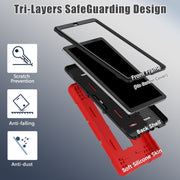 For Lenovo Tab M9 / TB-310FU Contrast Color Silicone Hybrid PC Tablet Case with Holder(Red Black)