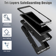 For Lenovo Tab M8 4th Gen Contrast Color Silicone Hybrid PC Tablet Case with Holder(Black)