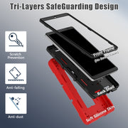 For Lenovo Tab M8 4th Gen Contrast Color Silicone Hybrid PC Tablet Case with Holder(Red Black)