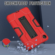 For Lenovo Tab M8 4th Gen Contrast Color Silicone Hybrid PC Tablet Case with Holder(Red Black)