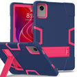 For Lenovo Tab M11/ Xiaoxin Pad 11 2024 Contrast Color Silicone Hybrid PC Tablet Case with Holder(Navy Blue Rose Red) - Lenovo by PMC Jewellery | Online Shopping South Africa | PMC Jewellery | Buy Now Pay Later Mobicred