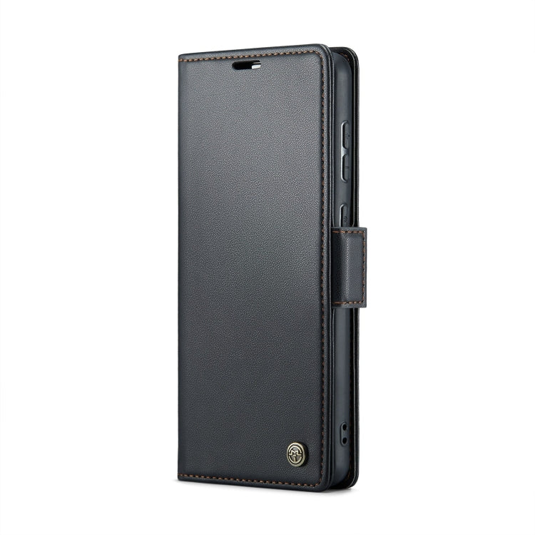 For Samsung Galaxy A70/A70s CaseMe 023 Butterfly Buckle Litchi Texture RFID Anti-theft Leather Phone Case(Black)