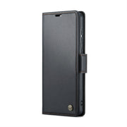 For Samsung Galaxy A70/A70s CaseMe 023 Butterfly Buckle Litchi Texture RFID Anti-theft Leather Phone Case(Black)