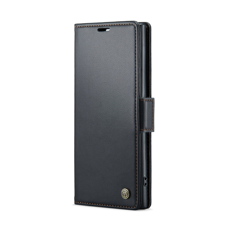 For Samsung Galaxy Note10+ CaseMe 023 Butterfly Buckle Litchi Texture RFID Anti-theft Leather Phone Case(Black)