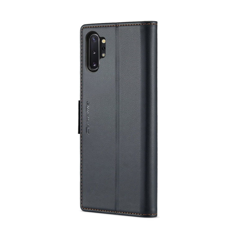 For Samsung Galaxy Note10+ CaseMe 023 Butterfly Buckle Litchi Texture RFID Anti-theft Leather Phone Case(Black)