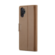 For Samsung Galaxy Note10+ CaseMe 023 Butterfly Buckle Litchi Texture RFID Anti-theft Leather Phone Case(Brown)