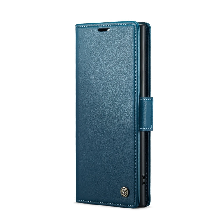 For Samsung Galaxy Note10+ CaseMe 023 Butterfly Buckle Litchi Texture RFID Anti-theft Leather Phone Case(Blue)