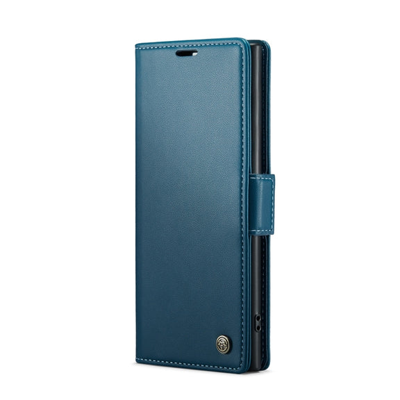 For Samsung Galaxy Note10+ CaseMe 023 Butterfly Buckle Litchi Texture RFID Anti-theft Leather Phone Case(Blue)