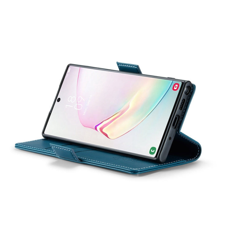 For Samsung Galaxy Note10+ CaseMe 023 Butterfly Buckle Litchi Texture RFID Anti-theft Leather Phone Case(Blue)