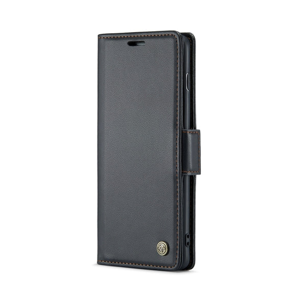 For Samsung Galaxy S10+ CaseMe 023 Butterfly Buckle Litchi Texture RFID Anti-theft Leather Phone Case(Black)