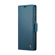 For Samsung Galaxy A24 4G CaseMe 023 Butterfly Buckle Litchi Texture RFID Anti-theft Leather Phone Case(Blue)