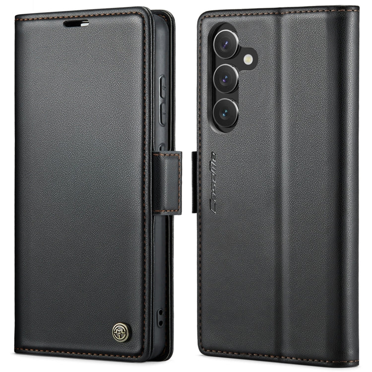 For Samsung Galaxy S24+ CaseMe 023 Butterfly Buckle Litchi Texture RFID Anti-theft Leather Phone Case(Black)