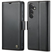For Samsung Galaxy S24+ CaseMe 023 Butterfly Buckle Litchi Texture RFID Anti-theft Leather Phone Case(Black)
