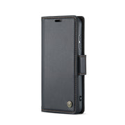 For Samsung Galaxy S24+ CaseMe 023 Butterfly Buckle Litchi Texture RFID Anti-theft Leather Phone Case(Black)