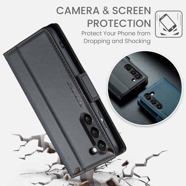 For Samsung Galaxy S24+ CaseMe 023 Butterfly Buckle Litchi Texture RFID Anti-theft Leather Phone Case(Black)