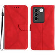 For vivo V27E 4G Global Stitching Embossed Leather Phone Case(Red) - vivo Cases by PMC TechLife | Online Shopping South Africa | PMC TechLife