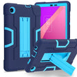 For TCL Tab 8 LE / WiFi Contrast Color Silicone Hybrid PC Tablet Case with Holder(Navy Blue) - Others by PMC TechLife | Online Shopping South Africa | PMC TechLife | Buy Now Pay Later Mobicred