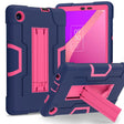 For TCL Tab 8 LE / WiFi Contrast Color Silicone Hybrid PC Tablet Case with Holder(Navy Blue Rose Red) - Others by PMC TechLife | Online Shopping South Africa | PMC TechLife | Buy Now Pay Later Mobicred