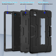 For TCL Tab 8 LE / WiFi Contrast Color Silicone Hybrid PC Tablet Case with Holder(Black)