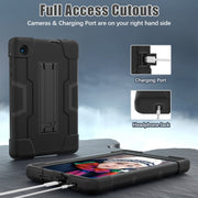 For TCL Tab 8 LE / WiFi Contrast Color Silicone Hybrid PC Tablet Case with Holder(Black)