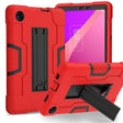 For TCL Tab 8 LE / WiFi Contrast Color Silicone Hybrid PC Tablet Case with Holder(Red Black) - Others by PMC TechLife | Online Shopping South Africa | PMC TechLife | Buy Now Pay Later Mobicred