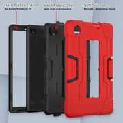 For TCL Tab 8 LE / WiFi Contrast Color Silicone Hybrid PC Tablet Case with Holder(Red Black)