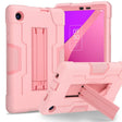 For TCL Tab 8 LE / WiFi Contrast Color Silicone Hybrid PC Tablet Case with Holder(Rose Gold) - Others by PMC TechLife | Online Shopping South Africa | PMC TechLife | Buy Now Pay Later Mobicred