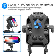 WUPP ZH-1848B1 15W Motorcycle Wireless Fast Charging Phone Navigation Holder, Style:M8 Ball Joint