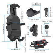 WUPP ZH-1848B1 15W Motorcycle Wireless Fast Charging Phone Navigation Holder, Style:M8 Ball Joint