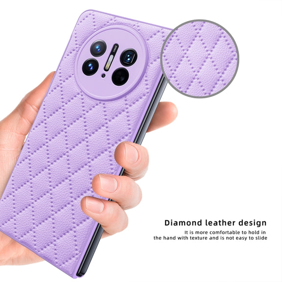 For Huawei Mate X3 Diamond Lattice Integrated Leather Phone Case(Black)