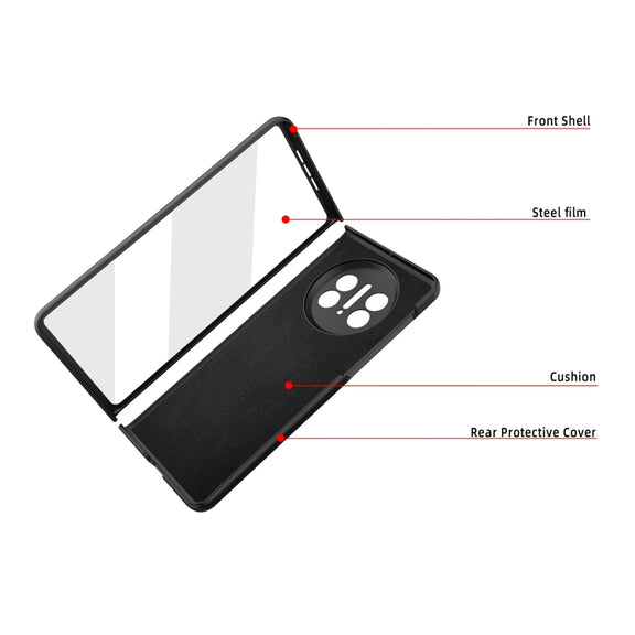 For Huawei Mate X3 Litchi Texture Integrated Shockproof Phone Case with Holder(Green)