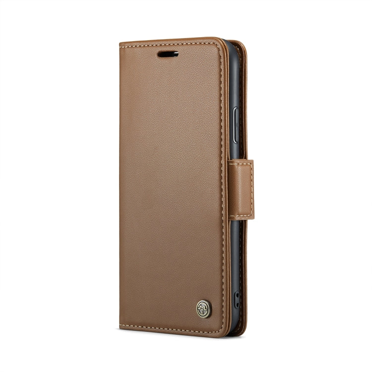 For iPhone 11 CaseMe 023 Butterfly Buckle Litchi Texture RFID Anti-theft Leather Phone Case(Brown)