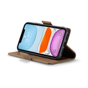 For iPhone 11 CaseMe 023 Butterfly Buckle Litchi Texture RFID Anti-theft Leather Phone Case(Brown)