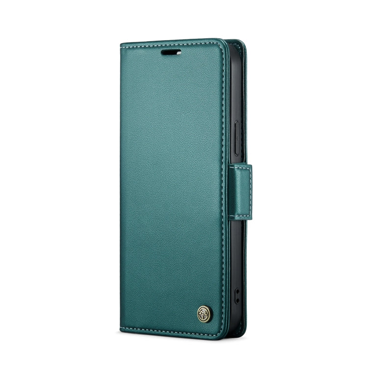For iPhone 15 Pro CaseMe 023 Butterfly Buckle Litchi Texture RFID Anti-theft Leather Phone Case(Pearly Blue)