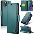 For iPhone 15 Plus CaseMe 023 Butterfly Buckle Litchi Texture RFID Anti-theft Leather Phone Case(Pearly Blue) - iPhone 15 Plus Cases by CaseMe | Online Shopping South Africa | PMC Jewellery | Buy Now Pay Later Mobicred