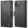 For iPhone 15 CaseMe 023 Butterfly Buckle Litchi Texture RFID Anti-theft Leather Phone Case(Black) - iPhone 15 Cases by CaseMe | Online Shopping South Africa | PMC Jewellery | Buy Now Pay Later Mobicred