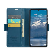 For Xiaomi Redmi Note 13 Pro 5G CaseMe 023 Butterfly Buckle Litchi Texture RFID Anti-theft Leather Phone Case(Blue)