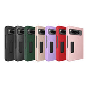 For Google Pixel Fold Litchi Texture Integrated Shockproof Phone Case with Holder(Purple)