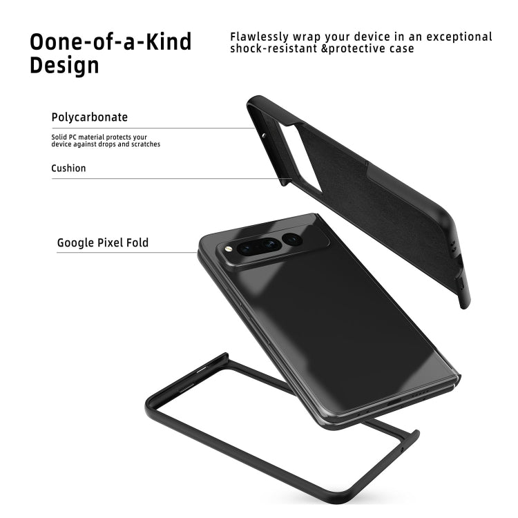 For Google Pixel Fold Litchi Texture Integrated Shockproof Phone Case with Holder(Purple)