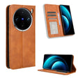 For vivo X100 Pro 5G Magnetic Buckle Retro Texture Leather Phone Case(Brown) - X100 Pro Cases by PMC TechLife | Online Shopping South Africa | PMC TechLife | Buy Now Pay Later Mobicred