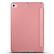 For iPad 9.7 2018 / 2017 / Air 2 / Air 3-folding TPU Horizontal Flip Leather Tablet Case with Holder(Rose Gold)