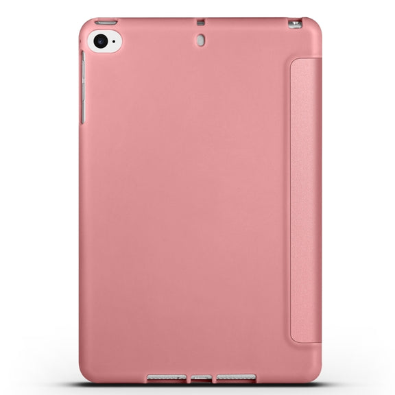 For iPad 9.7 2018 / 2017 / Air 2 / Air 3-folding TPU Horizontal Flip Leather Tablet Case with Holder(Rose Gold)