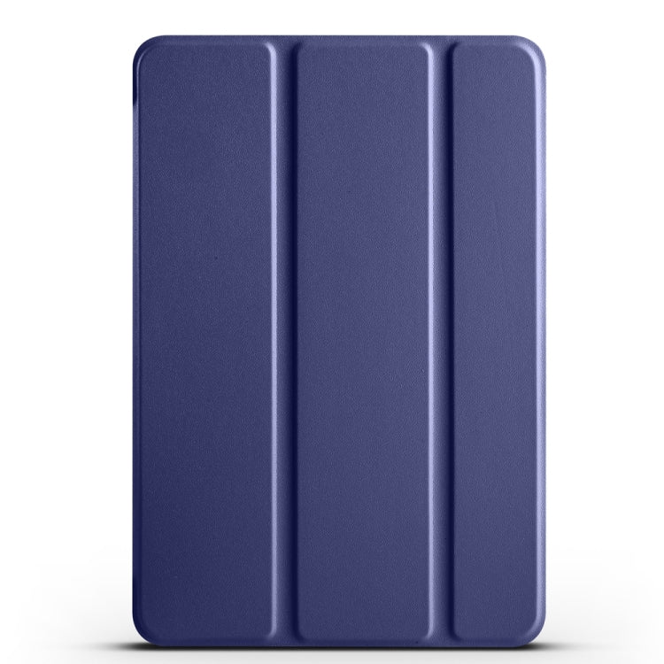 For iPad 9.7 2018 / 2017 / Air 2 / Air 3-folding TPU Horizontal Flip Leather Tablet Case with Holder(Dark Blue)