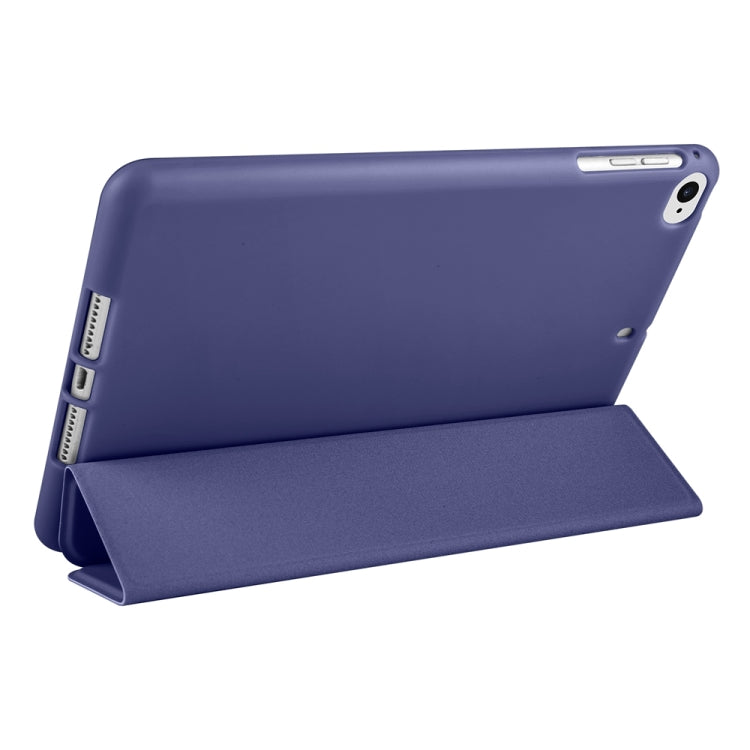 For iPad 9.7 2018 / 2017 / Air 2 / Air 3-folding TPU Horizontal Flip Leather Tablet Case with Holder(Dark Blue)