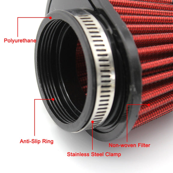60mm XH-UN073 Mushroom Head Style Car Modified Air Filter Motorcycle Exhaust Filter(Red)