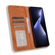 For Tecno Pova 5 Pro LH8n Magnetic Buckle Retro Texture Leather Phone Case(Brown)