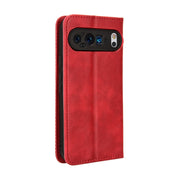 For Google Pixel 9 Pro Magnetic Buckle Retro Texture Leather Phone Case(Red)