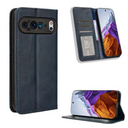 For Google Pixel 9 Pro Magnetic Buckle Retro Texture Leather Phone Case(Blue)